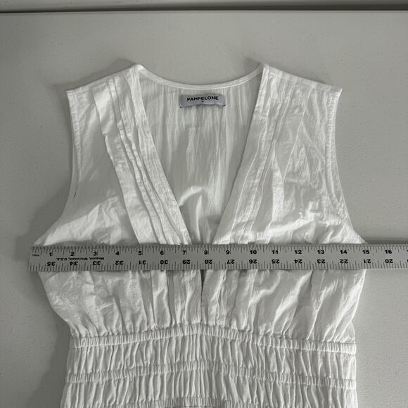 Pampelone Sienna Maxi Dress Womens Small White 100% Cotton Tiered Boho Resort - Picture 12 of 15